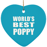 World's Best Poppy - Heart Ornament