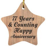 77th Anniversary 77 Years & Counting Happy Anniversary - Star Ornament C