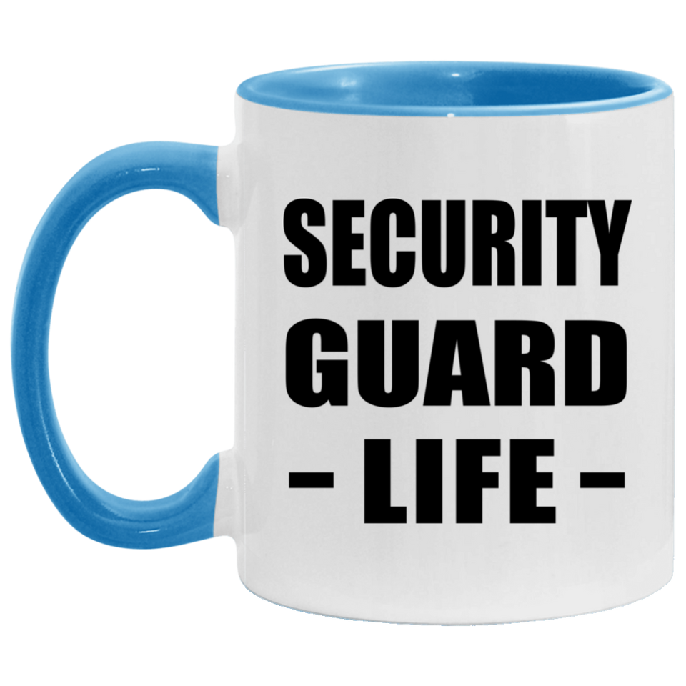 Security Guard Life - 11oz Accent Mug Blue
