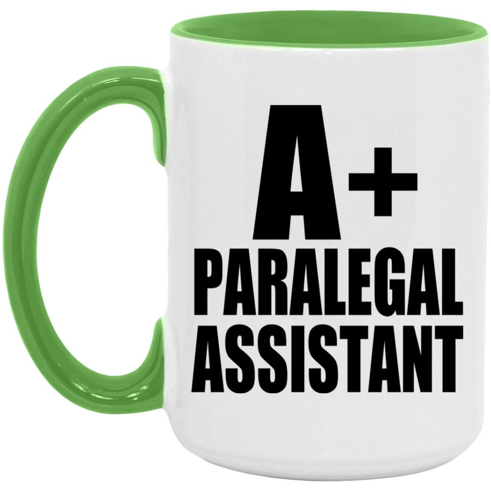 A+ Paralegal Assistant - 15oz Accent Mug Green