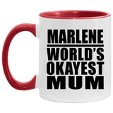 Marlene World's Okayest Mum - 11oz Accent Mug Red