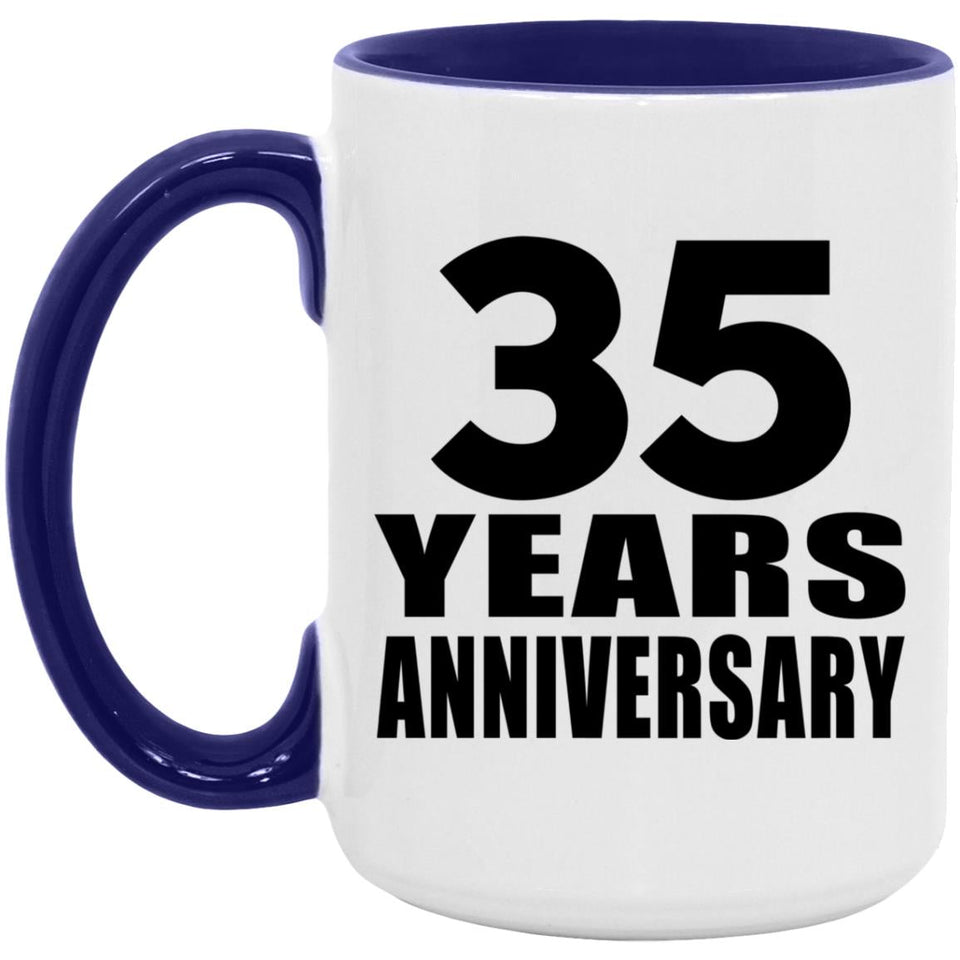 35th Anniversary 35 Years Anniversary - 15oz Accent Mug Purple
