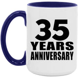 35th Anniversary 35 Years Anniversary - 15oz Accent Mug Purple