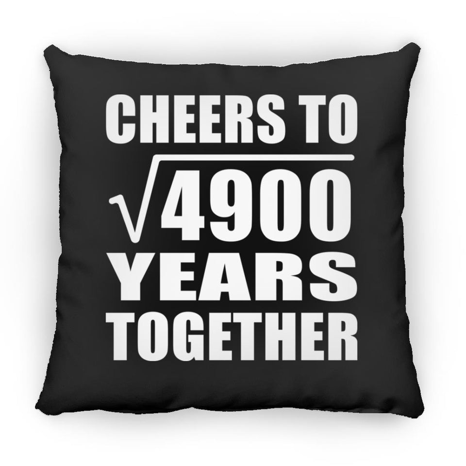 70th Anniversary Cheers To Square Root of 4900 Years Together - Throw Pillow Black
