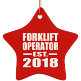 Forklift Operator Established EST. 2018 - Star Ornament