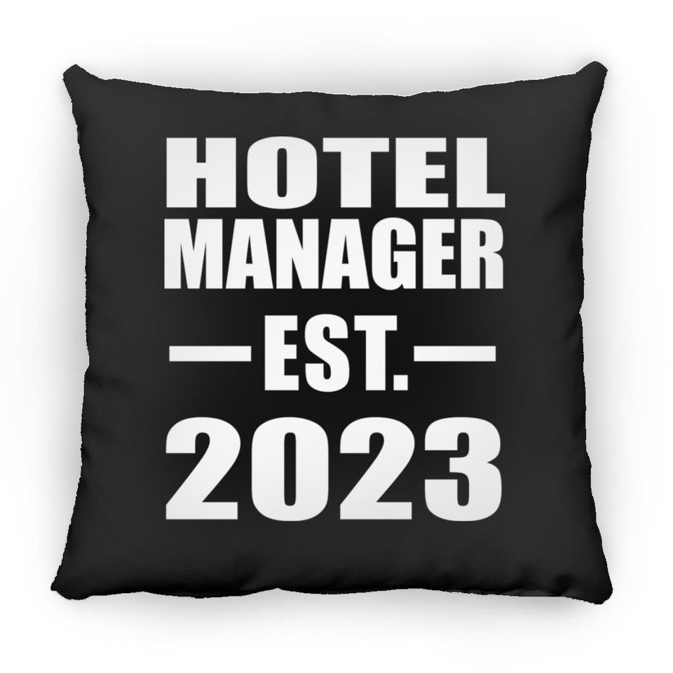 Hotel Manager Established EST. 2023 - Throw Pillow Black