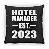 Hotel Manager Established EST. 2023 - Throw Pillow Black