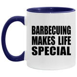 Barbecuing Makes Life Special - 11oz Accent Mug Purple