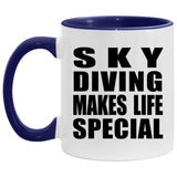 Sky Diving Makes Life Special - 11oz Accent Mug Purple