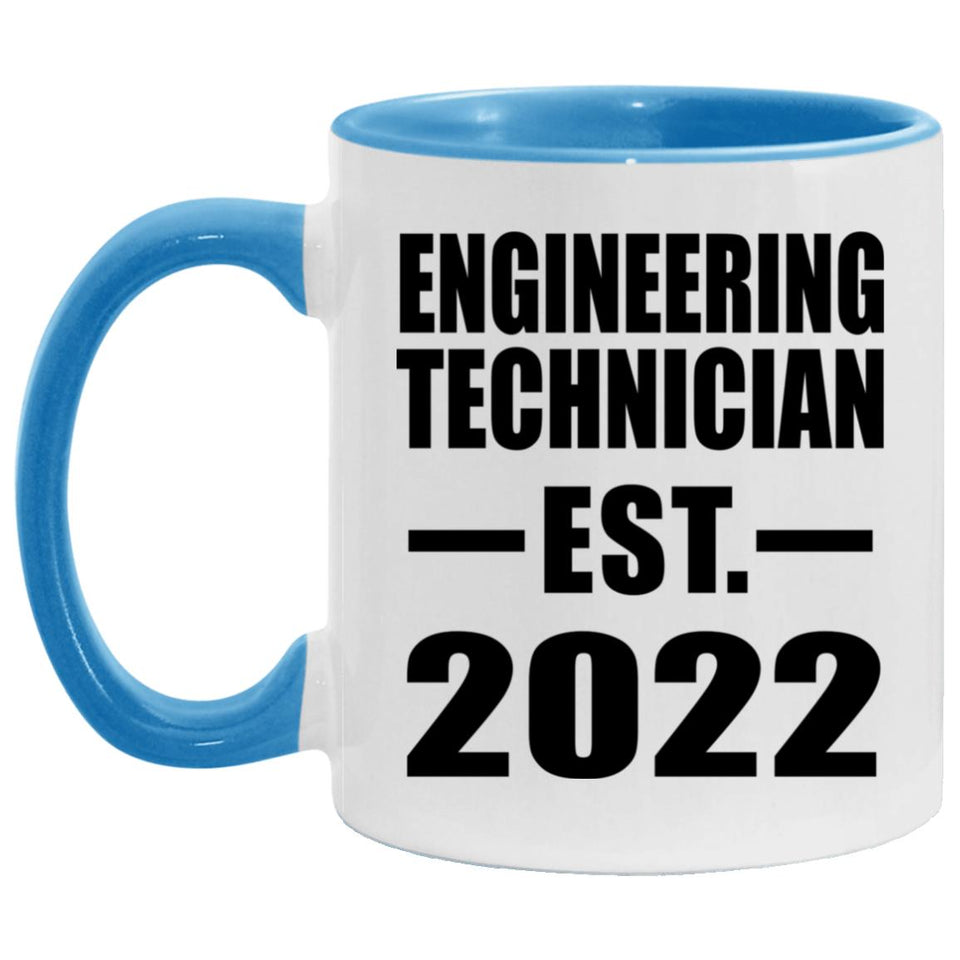 Engineering Technician Established EST. 2022 - 11oz Accent Mug Blue