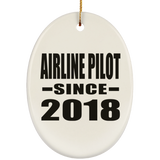 Airline Pilot Since 2018 - Oval Ornament