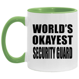 World's Okayest Security Guard - 11oz Accent Mug Green