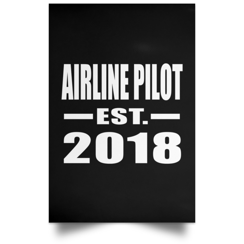 Airline Pilot Established EST. 2018 - Poster Portrait