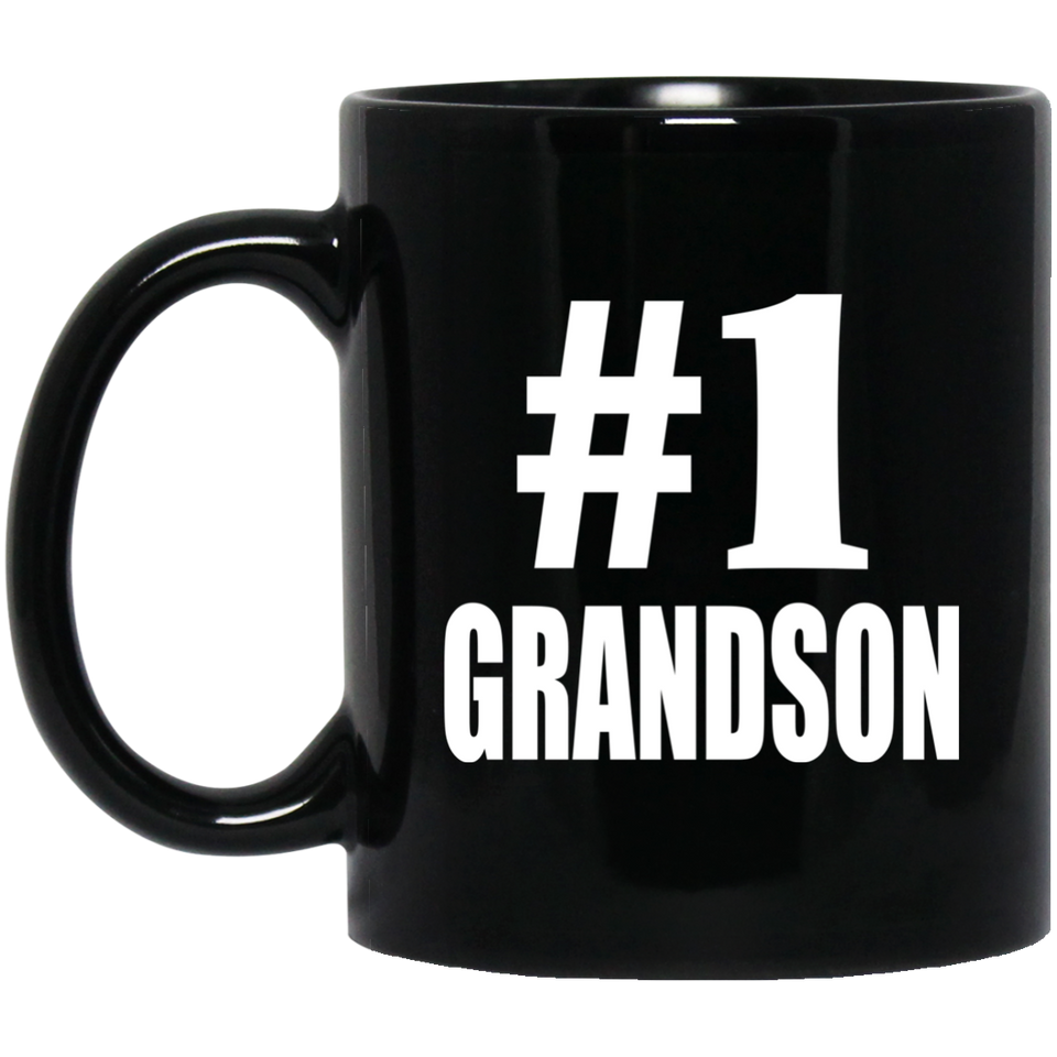 Number One #1 Grandson - 11 Oz Coffee Mug Black