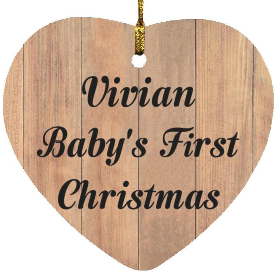 Vivian Baby's First Christmas - Heart Ornament C