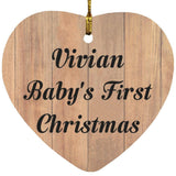 Vivian Baby's First Christmas - Heart Ornament C