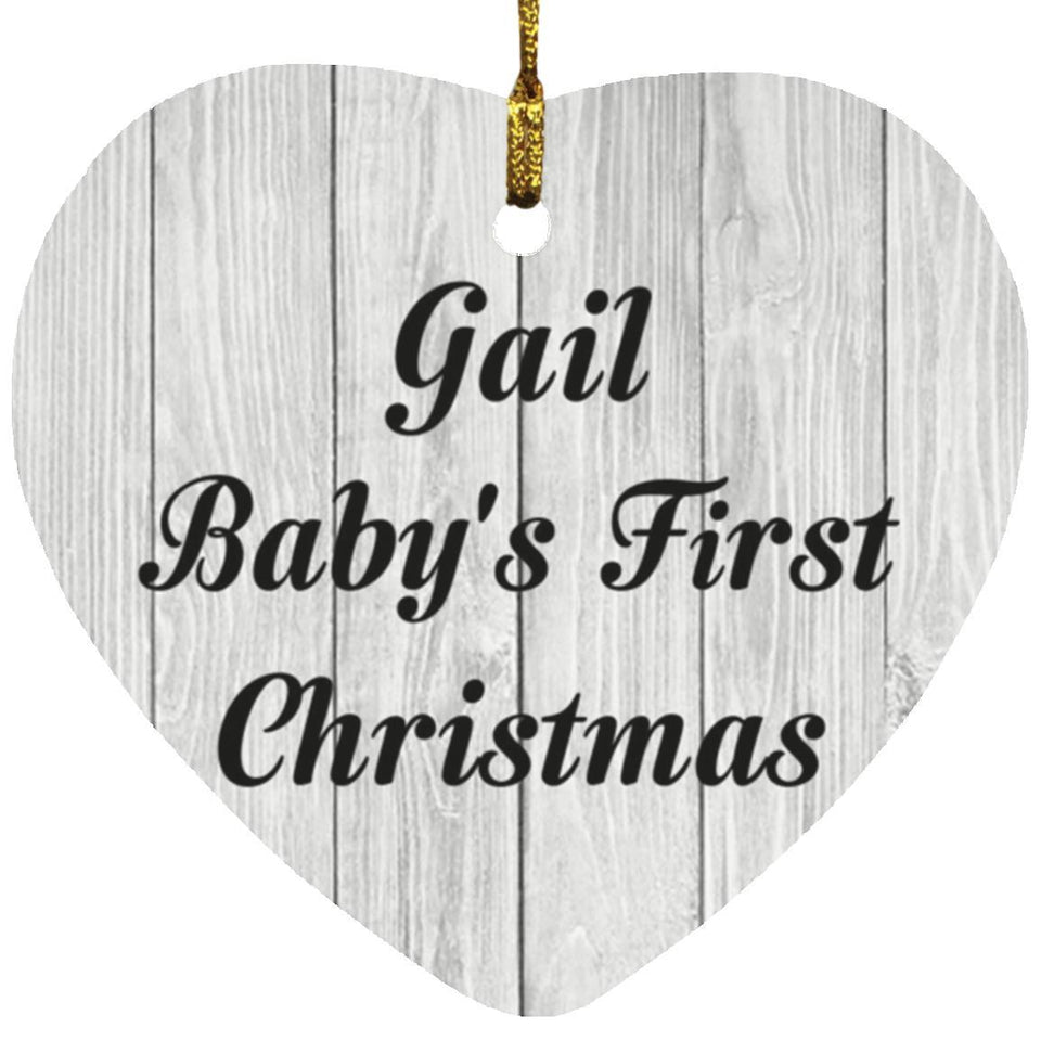 Gail Baby's First Christmas - Heart Ornament F