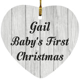 Gail Baby's First Christmas - Heart Ornament F