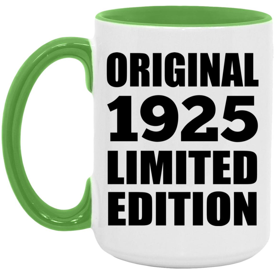 99th Birthday Original 1925 Limited Edition - 15oz Accent Mug Green