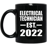 Electrical Technician Established EST. 2022 - 11oz Coffee Mug Black