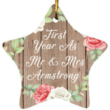 First Year As Mr & Mrs Armstrong - Star Ornament B