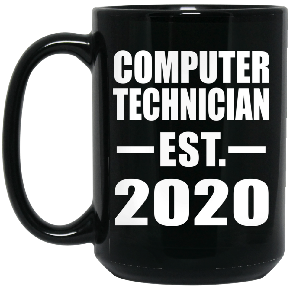 Computer Technician Established EST. 2020 - 15oz Coffee Mug Black