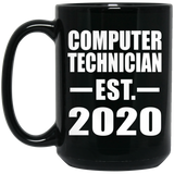 Computer Technician Established EST. 2020 - 15oz Coffee Mug Black