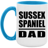 Sussex Spaniel Dad - 15oz Accent Mug Blue