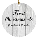 First Christmas As Grandma & Grandpa - Circle Ornament F