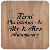 First Christmas As Mr & Mrs Montgomery - Drink Coaster C