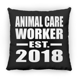 Animal Care Worker Established EST. 2018 - Throw Pillow Black