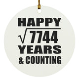 Happy 88th Anniversary Square Root of 7744 Years & Counting - Circle Ornament