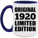 104th Birthday Original 1920 Limited Edition - 15oz Accent Mug Purple
