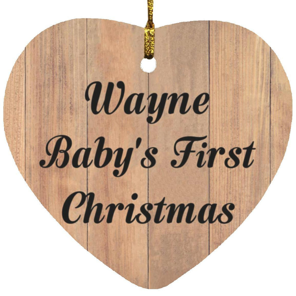 Wayne Baby's First Christmas - Heart Ornament C