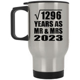 36th Anniversary Square Root of 1296 Years As Mr & Mrs 2023 - Silver Travel Mug