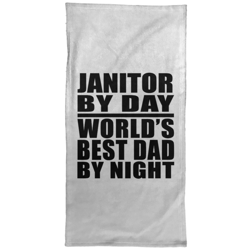 Janitor By Day World's Best Dad By Night - Hand Towel