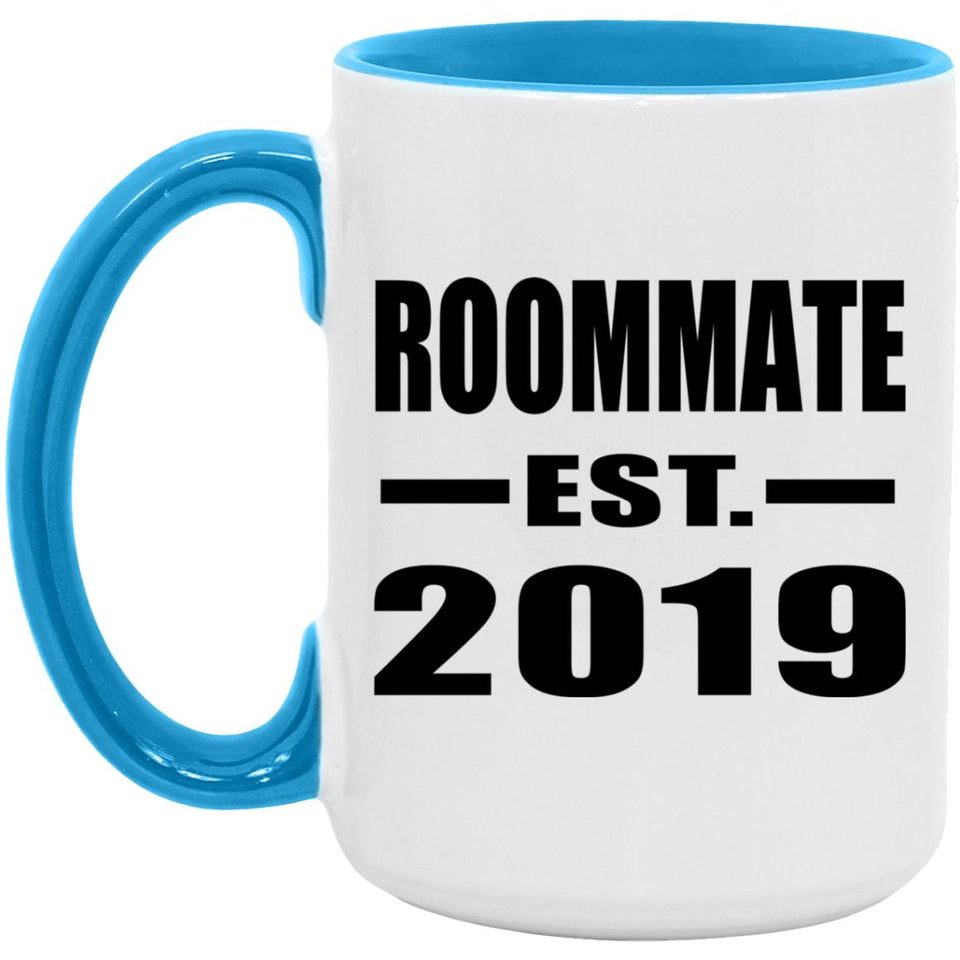 Roommate Established EST. 2019 - 15oz Accent Mug Blue