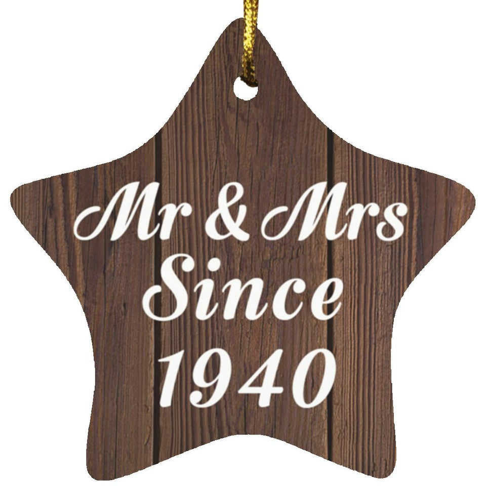 84th Anniversary Mr & Mrs Since 1940 - Star Ornament D