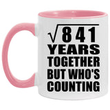 29th Anniversary Square Root of 841 Years Who's Counting - 11oz Accent Mug Pink