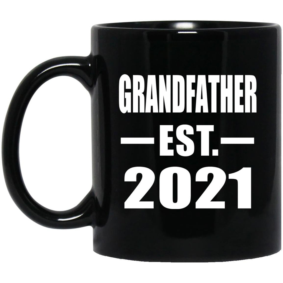 Grandfather Established EST. 2021 - 11oz Coffee Mug Black
