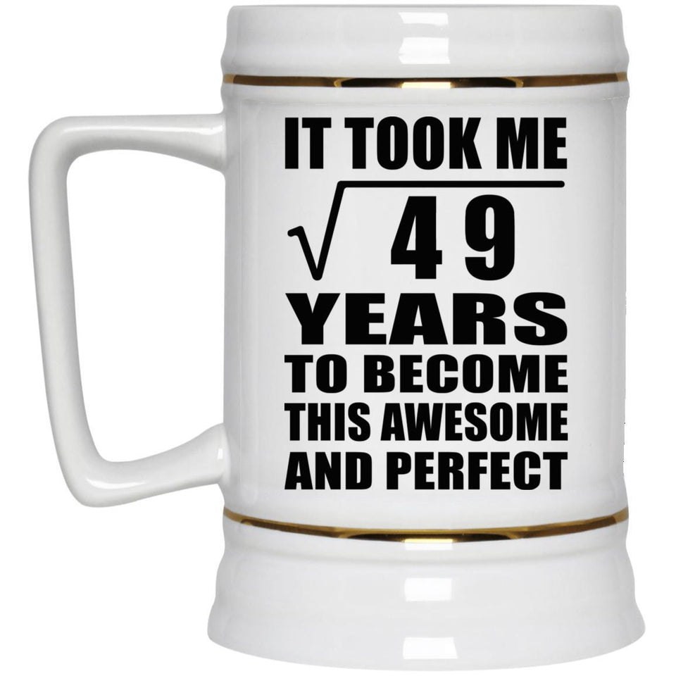 7th Birthday Took Square Root of 49 Years To Awesome - Beer Stein
