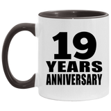 19th Anniversary 19 Years - 11oz Accent Mug Black