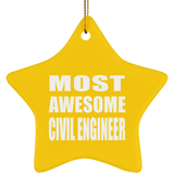 Most Awesome Civil Engineer - Star Ornament