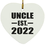 Uncle Established EST. 2022 - Heart Ornament