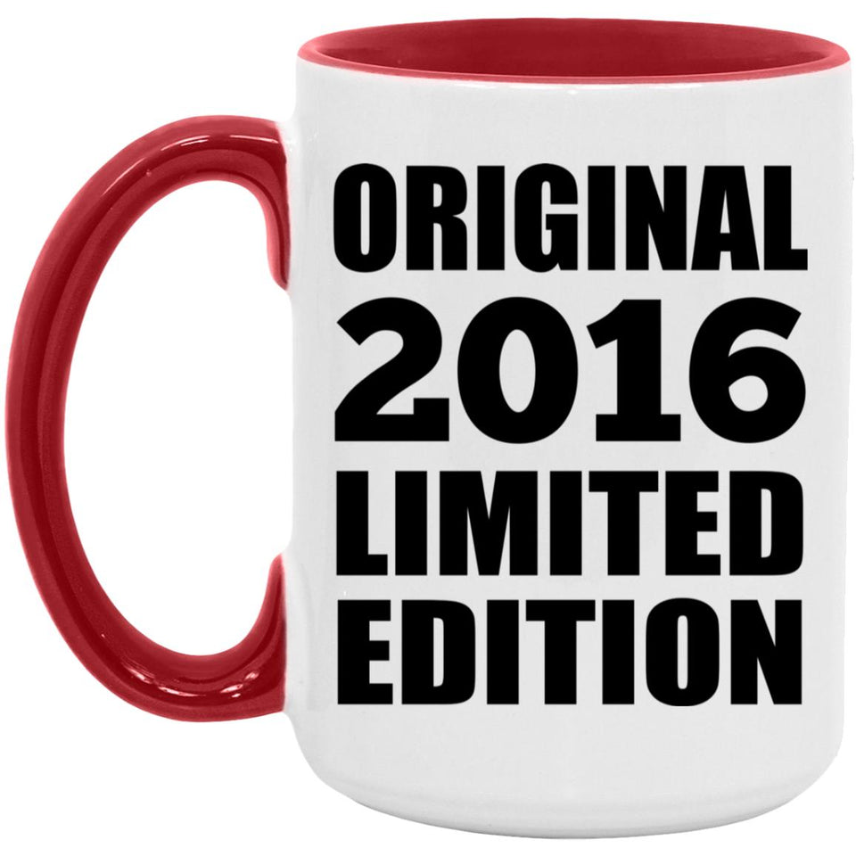8th Birthday Original 2016 Limited Edition - 15oz Accent Mug Red