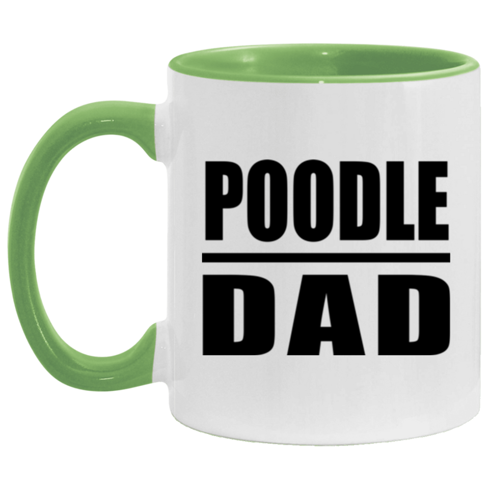 Poodle Dad - 11oz Accent Mug Green