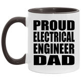 Proud Electrical Engineer Dad - 11oz Accent Mug Black