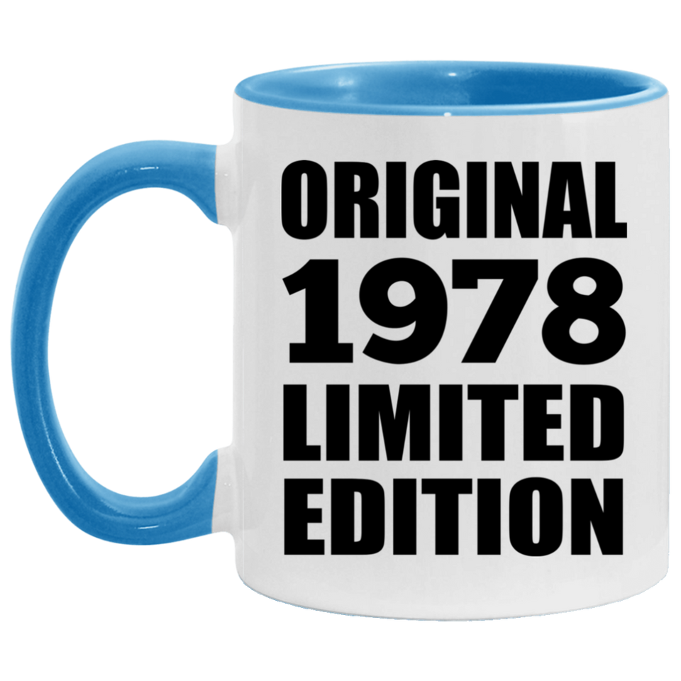 46th Birthday Original 1978 Limited Edition - 11oz Accent Mug Blue
