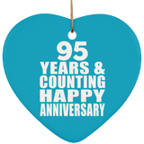 Happy 95th Anniversary 95 Years & Counting - Heart Ornament