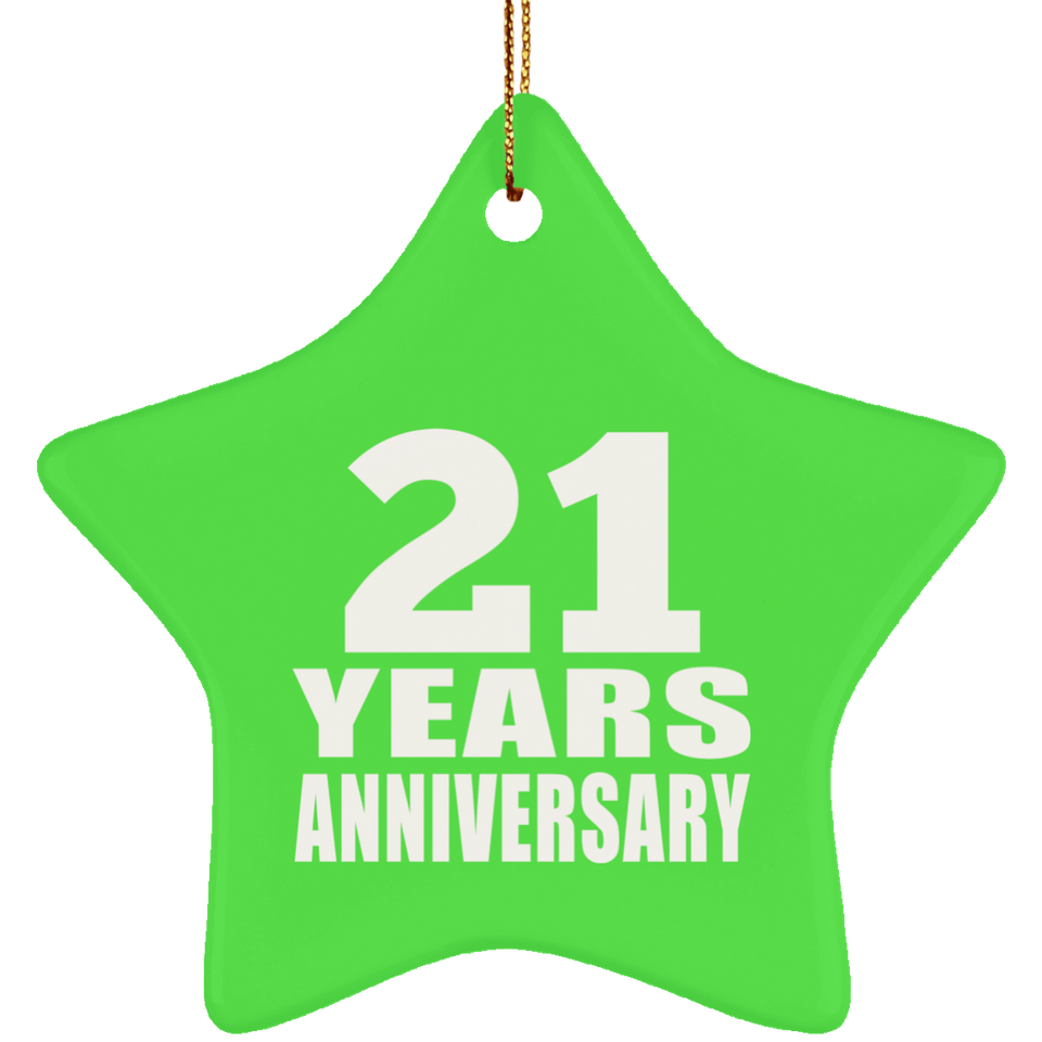 21st Anniversary 21 Years - Star Ornament